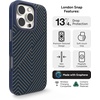 image:imageZAGG London Snap Case for iPhone 16 Plus  Embroidered Doodle Fabric Design MagSafe Compatible 13ft Drop Protection with Graphene Slim amp Lightweight Wireless Charging Compatible BlueNavy Blue