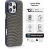 image:imageZAGG London Snap Case for iPhone 16 Plus  Embroidered Doodle Fabric Design MagSafe Compatible 13ft Drop Protection with Graphene Slim amp Lightweight Wireless Charging Compatible BlueNavy Blue
