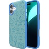 image:imageZAGG London Snap Case for iPhone 16 Plus  Embroidered Doodle Fabric Design MagSafe Compatible 13ft Drop Protection with Graphene Slim amp Lightweight Wireless Charging Compatible BlueBlue Doodle