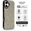 image:imageZAGG London Snap Case for iPhone 16 Plus  Embroidered Doodle Fabric Design MagSafe Compatible 13ft Drop Protection with Graphene Slim amp Lightweight Wireless Charging Compatible BlueGlow In The Dark Maze