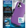 image:imageZAGG Luxe Snap Case for iPhone 16 Plus  MagSafe Wireless Charging 10ft Drop Protection EcoFriendly Graphene Reinforced Ripple Design River BlueGrape Purple