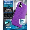 image:imageZAGG Luxe Snap Case for iPhone 16 Plus  MagSafe Wireless Charging 10ft Drop Protection EcoFriendly Graphene Reinforced Ripple Design River BlueGrape Purple