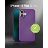 image:imageZAGG Luxe Snap Case for iPhone 16 Plus  MagSafe Wireless Charging 10ft Drop Protection EcoFriendly Graphene Reinforced Ripple Design River BlueGrape Purple