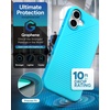 image:imageZAGG Luxe Snap Case for iPhone 16 Plus  MagSafe Wireless Charging 10ft Drop Protection EcoFriendly Graphene Reinforced Ripple Design River BlueRiver Blue