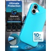 image:imageZAGG Luxe Snap Case for iPhone 16 Plus  MagSafe Wireless Charging 10ft Drop Protection EcoFriendly Graphene Reinforced Ripple Design River BlueRiver Blue