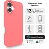 image:imageZAGG Manhattan Snap for iPhone 16 Plus Case  MagSafe Compatible 13ft Drop Protection Strengthened with Graphene SoftTouch Silicone Slim amp Lightweight Design 96 Recycled Content Navy BlueBegonia Pink