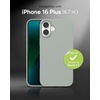 image:imageZAGG Manhattan Snap for iPhone 16 Plus Case  MagSafe Compatible 13ft Drop Protection Strengthened with Graphene SoftTouch Silicone Slim amp Lightweight Design 96 Recycled Content Navy BlueAqua Foam Gray