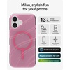 image:imageZAGG Milan Case for iPhone 17e 16e 1514 13  Stylish amp Slim Design 13ft Drop Protection Wireless Charging Compatible EcoFriendlyGlitter Swirl SilverPink Glimmering Wave