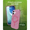 image:imageZAGG Milan Case for iPhone 17e 16e 1514 13  Stylish amp Slim Design 13ft Drop Protection Wireless Charging Compatible EcoFriendlyGlitter Swirl SilverPink Glimmering Wave