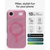 image:imageZAGG Milan Case for iPhone 17e 16e 1514 13  Stylish amp Slim Design 13ft Drop Protection Wireless Charging Compatible EcoFriendlyGlitter Swirl SilverPink Glimmering Wave