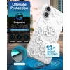 image:imageZAGG Milan Snap iPhone 151413 Case  Drop Protection 13ft4m Durable Graphene Phone Case AntiYellowing amp ScratchResistant Wireless Charging MagSafe Case Leaf GreenWhite Floral