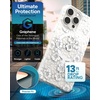 image:imageZAGG Milan Snap iPhone 151413 Case  Drop Protection 13ft4m Durable Graphene Phone Case AntiYellowing amp ScratchResistant Wireless Charging MagSafe Case Leaf GreenWhite Floral