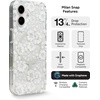 image:imageZAGG Milan Snap iPhone 151413 Case  Drop Protection 13ft4m Durable Graphene Phone Case AntiYellowing amp ScratchResistant Wireless Charging MagSafe Case Leaf GreenWhite Floral