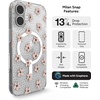 image:imageZAGG Milan Snap iPhone 151413 Case  Drop Protection 13ft4m Durable Graphene Phone Case AntiYellowing amp ScratchResistant Wireless Charging MagSafe Case Leaf GreenPink Daisies