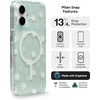 image:imageZAGG Milan Snap iPhone 151413 Case  Drop Protection 13ft4m Durable Graphene Phone Case AntiYellowing amp ScratchResistant Wireless Charging MagSafe Case Leaf GreenGreen Daisies