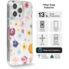 image:imageZAGG Milan Snap iPhone 151413 Case  Drop Protection 13ft4m Durable Graphene Phone Case AntiYellowing amp ScratchResistant Wireless Charging MagSafe Case Leaf GreenPressed Floral