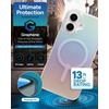 image:imageZAGG Milan Snap iPhone 151413 Case  Drop Protection 13ft4m Durable Graphene ScratchResistant Wireless Charging MagSafe Case IridescentIridescent