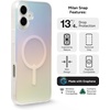 image:imageZAGG Milan Snap iPhone 151413 Case  Drop Protection 13ft4m Durable Graphene ScratchResistant Wireless Charging MagSafe Case IridescentIridescent