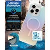 image:imageZAGG Milan Snap iPhone 151413 Case  Drop Protection 13ft4m Durable Graphene ScratchResistant Wireless Charging MagSafe Case IridescentIridescent