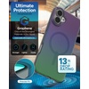 image:imageZAGG Milan Snap iPhone 151413 Case  Drop Protection 13ft4m Durable Graphene ScratchResistant Wireless Charging MagSafe Case IridescentRaven Feather Green