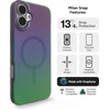 image:imageZAGG Milan Snap iPhone 151413 Case  Drop Protection 13ft4m Durable Graphene ScratchResistant Wireless Charging MagSafe Case IridescentRaven Feather Green