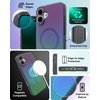 image:imageZAGG Milan Snap iPhone 151413 Case  Drop Protection 13ft4m Durable Graphene ScratchResistant Wireless Charging MagSafe Case IridescentRaven Feather Green