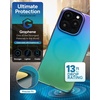 image:imageZAGG Milan Snap iPhone 151413 Case  Drop Protection 13ft4m Durable Graphene ScratchResistant Wireless Charging MagSafe Case IridescentRaven Feather Green