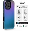 image:imageZAGG Milan Snap iPhone 151413 Case  Drop Protection 13ft4m Durable Graphene ScratchResistant Wireless Charging MagSafe Case IridescentRaven Feather Green