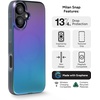 image:imageZAGG Milan Snap iPhone 151413 Case  Drop Protection 13ft4m Durable Graphene ScratchResistant Wireless Charging MagSafe Case IridescentRaven Feather Green