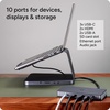 image:imageZAGG Pro Dock  9Port Laptop Stand and Docking Station with Satellite Hub Integrated USBC Cable 150W Power Supply and SD Card Reader  Compatible with Most Laptops and Tablets