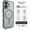 image:imageZAGG Santa Cruz Snap Case for iPhone 16  MagSafe Compatible 13ft MilitaryGrade Drop Protection Graphene Reinforced Lightweight 70 Recycled Content Clear with Color Accents Green