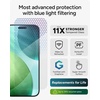 image:imageZAGG XTR3 iPhone 15 Plus Screen Protector  Glass 10X Stronger BlueLight Filtration EdgetoEdge Protection Scratch amp SmudgeResistant Surface InvisibleShield Easy to InstalliPhone Air