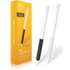image:imageZAGG 2Pack Silicone Grips for Apple Pencil 1st Gen 2nd Gen USBC amp ZAGG Pro Stylus2 amp 1  Ergonomic Comfort AntiRoll Round with three flat surfaces Design for Writing amp Drawing Black WhiteBlack  White