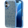 image:imageZAGG London Snap Case for iPhone 16 Plus  Embroidered Doodle Fabric Design MagSafe Compatible 13ft Drop Protection with Graphene Slim amp Lightweight Wireless Charging Compatible BlueBlue Doodle
