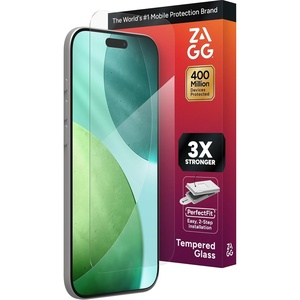 image:imageZAGG Glass Screen Protector for iPhone 15 Plus  3X Stronger with Reinforced Edges Scratch amp SmudgeResistant Surface InvisibleShield Easy to InstalliPhone Air