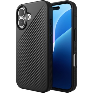 image:imageZAGG Luxe Snap Case for iPhone 16 Plus  MagSafe Wireless Charging 10ft Drop Protection EcoFriendly Graphene Reinforced Ripple Design River BlueBlack