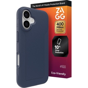 image:imageZAGG Luxe Snap Case for iPhone 16 Plus  MagSafe Wireless Charging 10ft Drop Protection EcoFriendly Graphene Reinforced Ripple Design River BlueBlue Navy