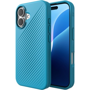 image:imageZAGG Luxe Snap Case for iPhone 16 Plus  MagSafe Wireless Charging 10ft Drop Protection EcoFriendly Graphene Reinforced Ripple Design River BlueRiver Blue