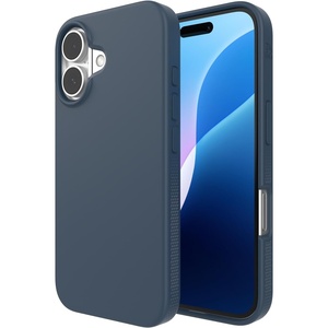 image:imageZAGG Manhattan Snap for iPhone 16 Plus Case  MagSafe Compatible 13ft Drop Protection Strengthened with Graphene SoftTouch Silicone Slim amp Lightweight Design 96 Recycled Content Navy BlueNavy Blue