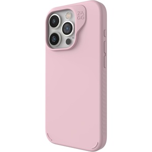 image:imageZAGG Manhattan Snap iPhone 151413 Case  Premium Silicone iPhone Case Durable Graphene Material Smooth Surface with a Comfortable Ripple Grip MagSafe Phone Case Plum PurplePeach Pink