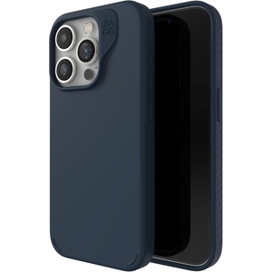 image:imageZAGG Manhattan Snap iPhone 151413 Case  Premium Silicone iPhone Case Durable Graphene Material Smooth Surface with a Comfortable Ripple Grip MagSafe Phone Case Plum PurpleNavy Blue