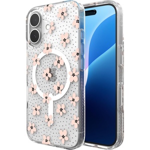 image:imageZAGG Milan Snap iPhone 151413 Case  Drop Protection 13ft4m Durable Graphene Phone Case AntiYellowing amp ScratchResistant Wireless Charging MagSafe Case Leaf GreenPink Daisies