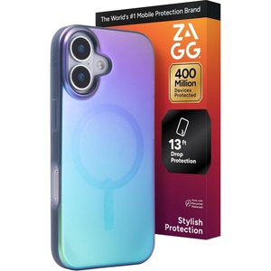 image:imageZAGG Milan Snap iPhone 151413 Case  Drop Protection 13ft4m Durable Graphene ScratchResistant Wireless Charging MagSafe Case IridescentRaven Feather