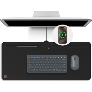 image:imageZAGG Mouse Pad Desk Mat with Wireless Charging for All Devices  10W Fast Charge Integrated USBC Premium Felt Top NonSlip Bottom Office Organizer Black