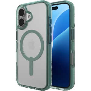 image:imageZAGG Santa Cruz Snap Case for iPhone 16  MagSafe Compatible 13ft MilitaryGrade Drop Protection Graphene Reinforced Lightweight 70 Recycled Content Clear with Color Accents Green