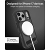 image:imageZAGG Rainier Case with Kickstand for iPhone 17 Pro Max  Gray Sandstone Graphene 22ft 7m Drop Protection Lanyard Attach Points MagSafe Wireless Charging Compatible 2Piece Design Phone CaseSmoke Black