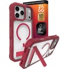 image:imageZAGG Rainier Case with Kickstand for iPhone 17 Pro Max  Gray Sandstone Graphene 22ft 7m Drop Protection Lanyard Attach Points MagSafe Wireless Charging Compatible 2Piece Design Phone CaseRed Black Cherry