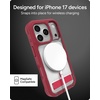 image:imageZAGG Rainier Case with Kickstand for iPhone 17 Pro Max  Gray Sandstone Graphene 22ft 7m Drop Protection Lanyard Attach Points MagSafe Wireless Charging Compatible 2Piece Design Phone CaseRed Black Cherry