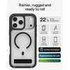 image:imageZAGG Rainier Case with Kickstand for iPhone 17 Pro Max  Gray Sandstone Graphene 22ft 7m Drop Protection Lanyard Attach Points MagSafe Wireless Charging Compatible 2Piece Design Phone CaseBlack