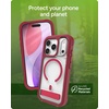 image:imageZAGG Rainier Case with Kickstand for iPhone 17 Pro Max  Gray Sandstone Graphene 22ft 7m Drop Protection Lanyard Attach Points MagSafe Wireless Charging Compatible 2Piece Design Phone CaseRed Black Cherry